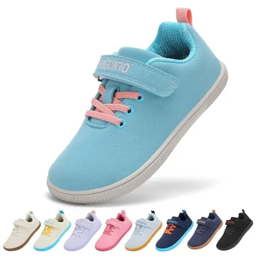 SAGUARO Niños Niñas Zapatillas Barefoot Sneakers Minimalistas Zapatos Casuales de Deporte con Wide Toe Box para Colegio o Uso Diario Azul Claro, 27 EU
