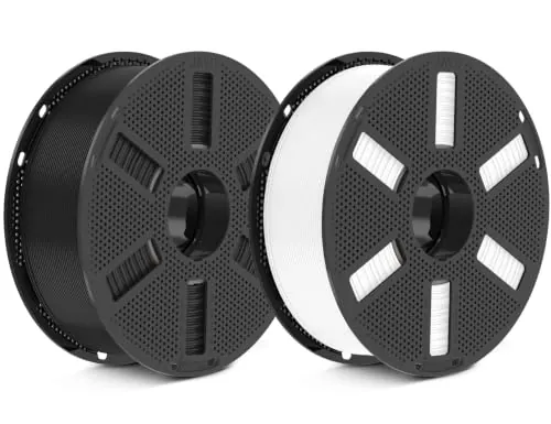 JAYO Negro y Blanco PETG Filamento 1.75mm 2.2kg 2-Pack, Alta Tenacidad