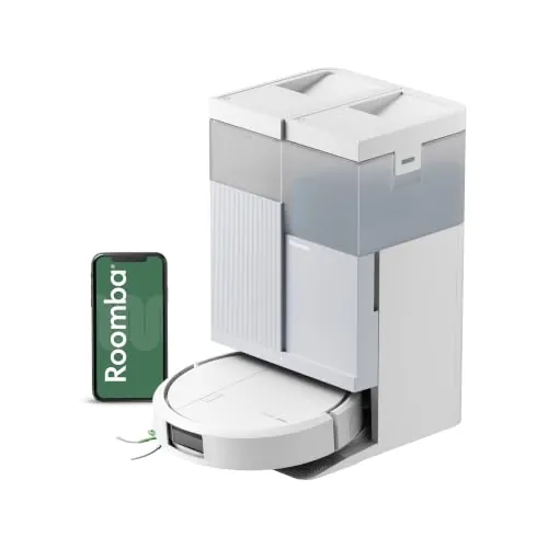 iRobot Roomba Plus 416 Combo y Base AutoWash, Aspirador y Friegasuelos, Accesorios Extra, 20000Pa, Mopa Extensible, Mopas DualClean Elevables, Secado Calor, LiDAR Clearview, Autonomía 90 días, Blanco