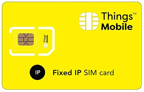 Cartão SIM com IP estático para IOT e M2M - Things Mobile - com Cobertura Global, rede Multi-Operador GSM/2G/3G/4G LTE, sem Custos fixos, sem vencimento, com 10 € de crédito incluído