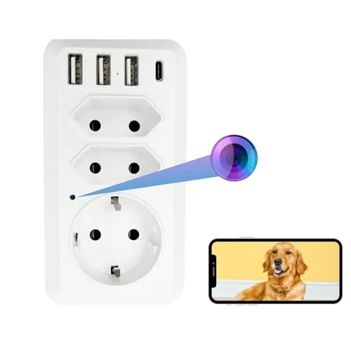 WIWACAM Camara Espia 4K/2K Ultra HD WiFi, Camara para Ver En El Movil, Interior Mini Cámaras, Vigilancia Hogar, Mascotas y Niñera, Detección de Movimiento,Admite Tarjetas MicroSD(Sin Visión Nocturna)