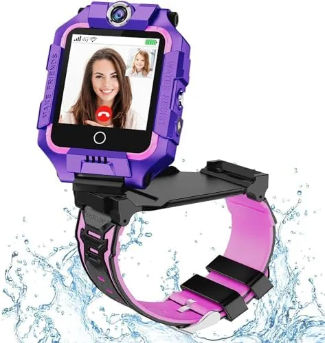 OKYUK Reloj Inteligente GPS 4G para Niños 4-12 años con Llamadas Bidireccionales, SOS, WiFi, Pantalla Táctil Impermeable
