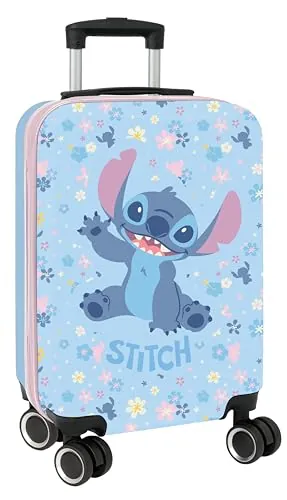 Stitch Happy - Trolley de Cabina 20 Pulgadas, Maleta con Ruedas, Candado de Seguridad, Maleta Ligera, 34.5x20x55 cm
