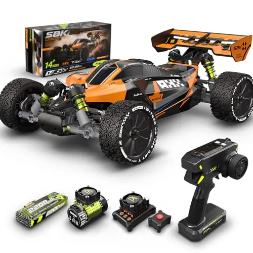 CROBOLL RLAARLO 1:10 Coche RC sin escobillas para adultos, velocidad máxima 65+ km/h, Buggy 4X4 todoterreno, coche de carreras teledirigido RTR con amortiguadores cargados de aceite
