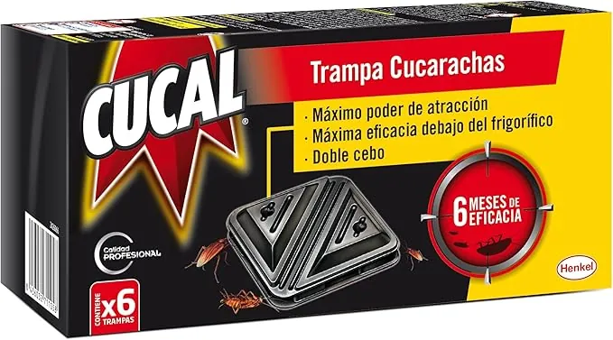 Cucal Insecticida Trampa Cucarachas Doble Cebo, 6 Unidades