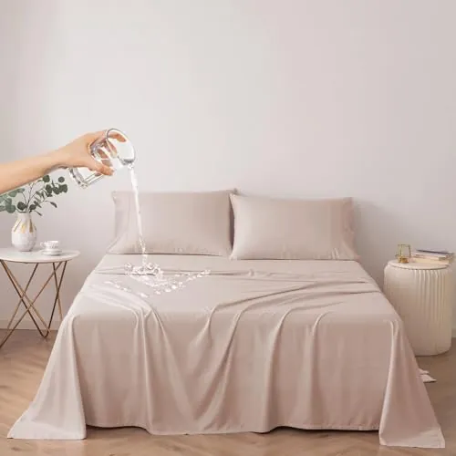 DUJUIKE Cubierta de Cama Impermeable, sábana Impermeable, Protector de colchón, Funda de sofá para Perro, Gato, niños (Cal King/King 250 * 230cm, Camello)