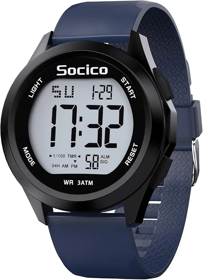 SOCICO Reloj Digital para Hombre, Deportivo, Militar, Resistente al Agua, Cronógrafo para Hombre con Iluminación LED, Alarma y Fecha