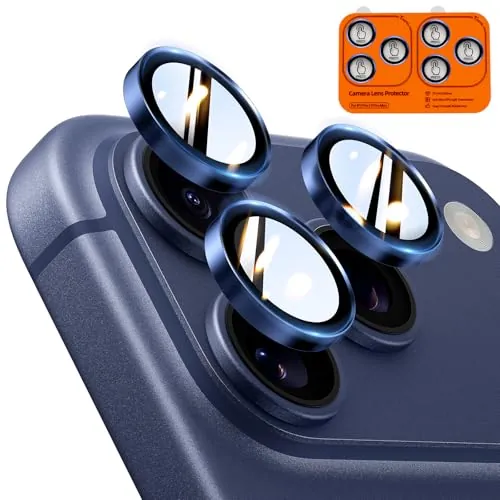 TOCOL Protector Lente Cámara para iPhone 17 Pro Max/17 Pro, Azul Marino