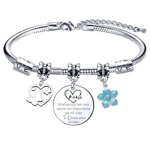 YZLPLP Pulsera Amiga Regalo de Amiga Regalo Amiga Cumpleaños Navidad Regalo de Graduación Regalos para Amigas Regalos Originales para Amigas Pulsera de Mejor Amiga Regalos Personalizados Amigas (4)