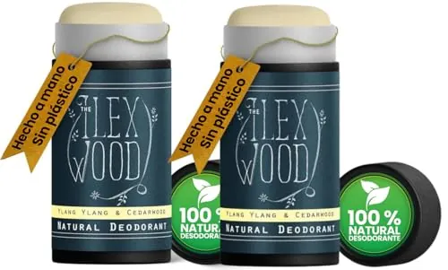 The Ilex Wood - Desodorante natural de lavanda y limón - Paquete de 2 (2 x 70 ml). Vegano, sin plástico, sin alcohol, sin toxinas, sin sales de aluminio y sin crueldad animal.