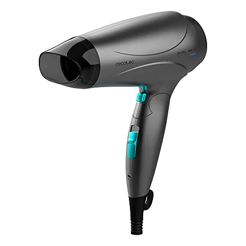 Cecotec Secador Compacto de Pelo Bamba IoniCare Power&Go. Potencia 2400 W, Motor DC, Función Ionizadora, Gran caudal, Función de aire Frío, Tecnología HairCare, Mango Plegable