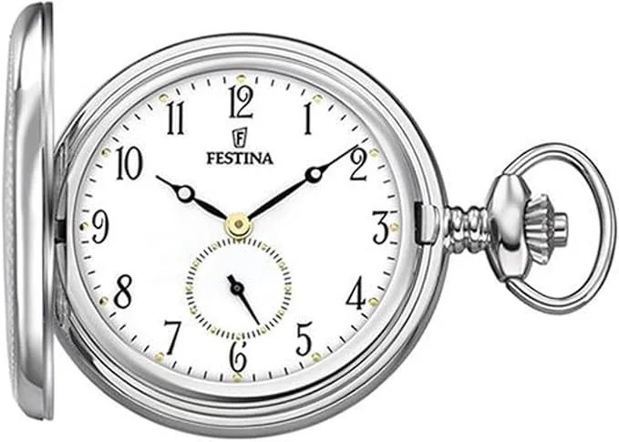 Festina Reloj de Bolsillo Hombre con Cadena - Acero Inoxidable 316l - Movimiento de Cuarzo - Clásico, Vintage y Elegante F2026/1