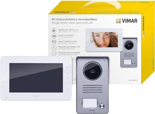 Kit Videocitofono 7 Pollici LCD Vivavoce Monofamiliare Da Parete Vimar K40910