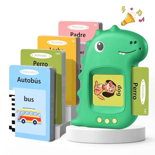 Tarjetas Flash Parlantes Español Juguetes para Regalo Niña 3 Años(Verde)