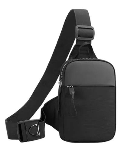 KGDUYC Bolso de Hombro y Mochila para Hombres y Mujeres,Puerto Crossbody Bolsa Sling Pecho Bolsas,Bolsa de Pecho,Sport Fitness Chest Bag para Trabajo Ciclismo Motocicleta Deportes y Viajes-negro