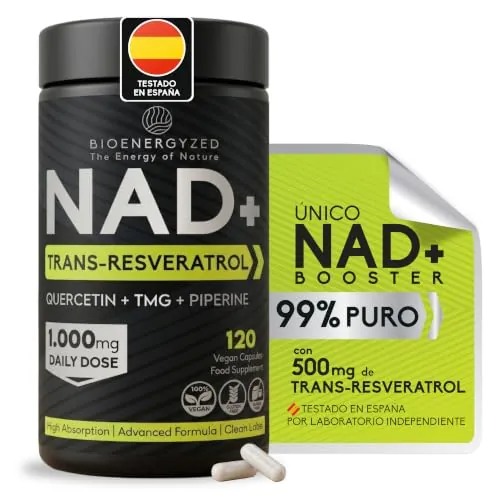 NAD+ Trans-Resveratrol Puro 99% Liposomal, 1000mg +Quercetina+ TMG+Piperina