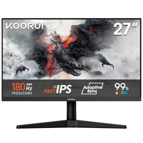 KOORUI Monitor Gaming 27 Pulgadas 180Hz IPS FHD Pantalla PC Plana G2711V