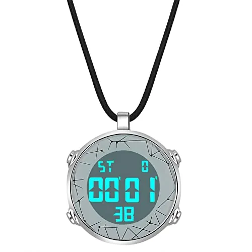 JewelryWe Reloj de Bolsillo Digital para Hombre y Mujer - Cuarzo, Resistente al Agua 30m, Fecha, Semana, Calendario, Alarma - Reloj Deportivo Con Cadena de Cuero - Regalo