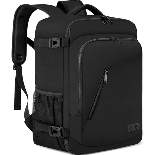 Mochila Viaje Cabina Avion 40x30x20 para Ryanair Equipaje de Mano para Vueling 24L Bolsa de Viaje Hombre Mujer Maletas de Viaje Cabina Mochila Portatil 14 Pulgadas con Puerto USB para Trabajo Negro