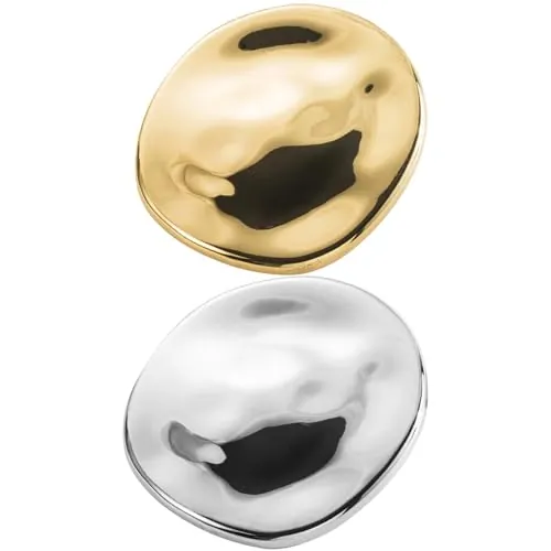 YFTRFR 2 Piezas Broche Geométrico de Metal Broche Vintage Irregular Redondo para Abrigo Chal Accesorio Bufanda Vestido Boda Cumpleaños Traje Camisa Insignias De Accesorios De Moda