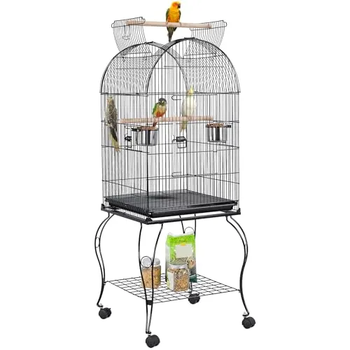 Yaheetech Jaula de Pájaros Jaula para Loros Canarios 59 x 59 x 150 cm