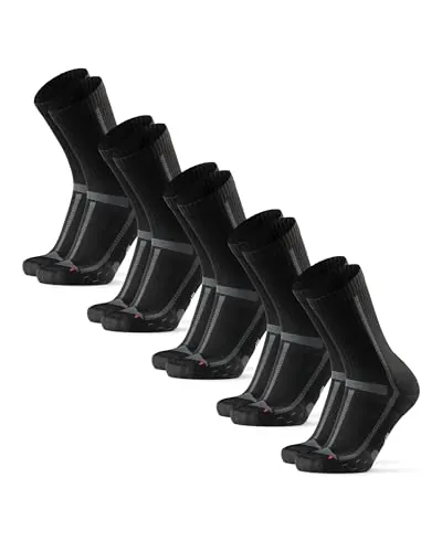 DANISH ENDURANCE Calcetines Running Altos, 3 y 5 Pack Negro/Gris 43-47