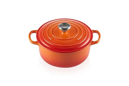 Le Creuset Cocotte redonda de hierro fundido, 20 cm, 2, 4 L, Todas Las Fuentes de Calor incluso inducción, Volcanico, 21177200902430
