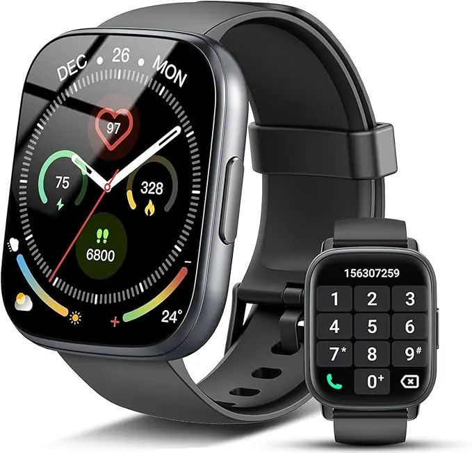 Reloj Inteligente Mujer Hombre, 1.95" HD Smartwatch con Llamadas Bluetooth, 110+ Modos Deportivos, 2026 Smart Watch con Pulsómetro/Monitor de Sueño/Podómetro, IP68 Pulsera Actividad para Android iOS