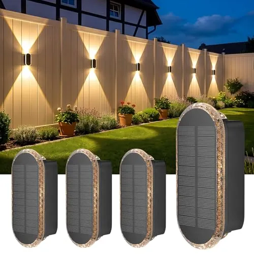 ELLASAY Aplique Solar Exterior Pared Arriba y Abajo IP65 Impermeable 4 Pack