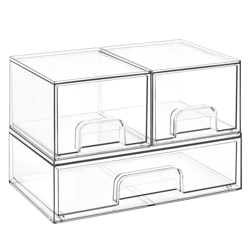 Vtopmart Juegos de 3 Cajones Apilables, Organizador de Maquillaje