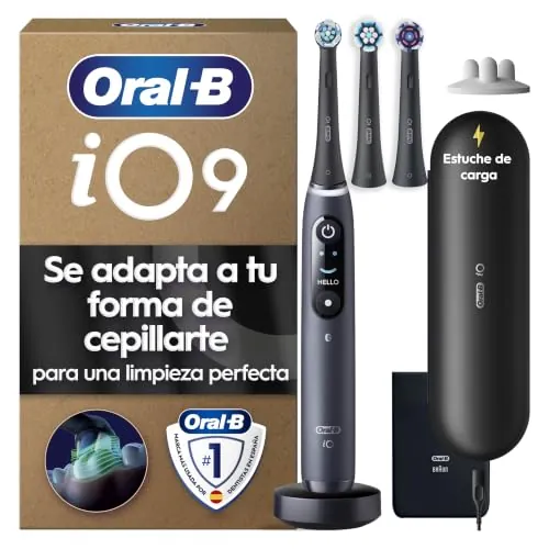 Oral-B iO 9 Cepillo de Dientes Eléctrico con 3 Cabezales, Negro