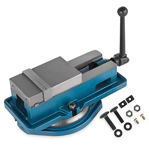VEVOR Prensa de Bloqueo de Fresadora de 10.16 cm Alta Precisión Base Giratoria 360 Grados 100mm, Abrazadera de Banco de Sujeción con Válvula de Bloqueo, Potente Fuerza de Sujeción, 38 x 25 x 17 cm