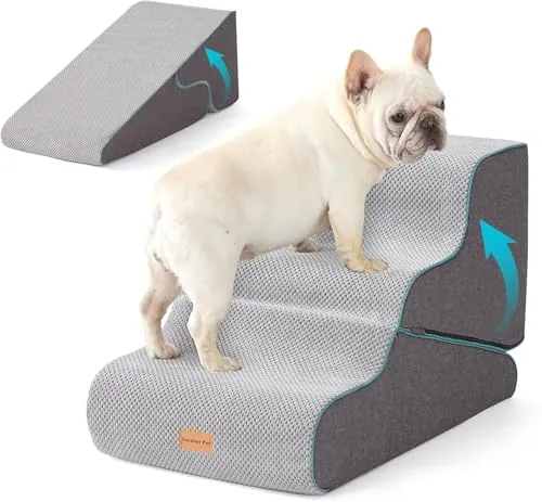 Gardner Pet 2 en 1 Escaleras para Perros,Altura 42cm, 3 Peldaños-Gris