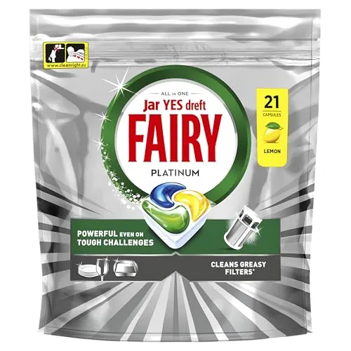 Fairy Platinum Cápsulas Lavavajillas Para Máquina Limón, 126 Cápsulas