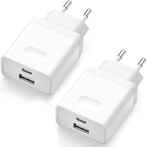 2Pcs Cargador USB C, Enchufe 20W Replacement for iPhone 16 15 14 13 12 11 Pro MAX SE XS XR 8 7 Plus Mini SE, Galaxy, Pixel, Carga Rapida Tipo C Charger Movil Adaptador Multi Cabezal Corriente Wufuera