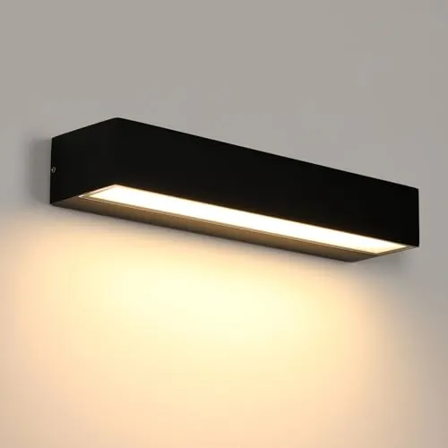 Riserva Apliques de Pared Exterior 16W, IP65 3000K Blanco Cálido, Negro