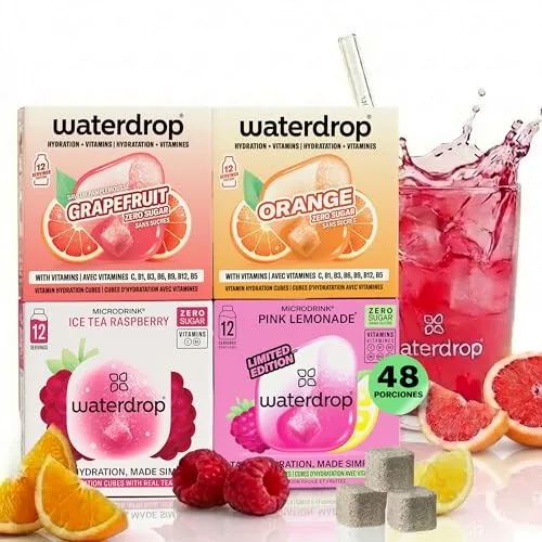 waterdrop® Mix Limonadas - 48 Cubos - Agua con Sabor y Vitaminas
