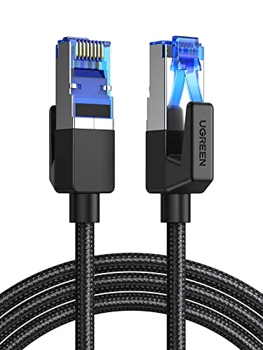 UGREEN Cable de Red Ethernet Cat 8 Lan 40Gbps 2000MHz Trenzado con Conector RJ45, Compatible con Steam Deck PS5 PS4 Xbox X/S PC TV Box Router Servidor NAS, 20 Metros