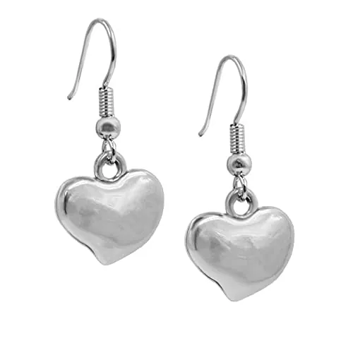 Pendientes mujer plata corazon. Puwai es un modelo con palillo hippie muy fácil de usar