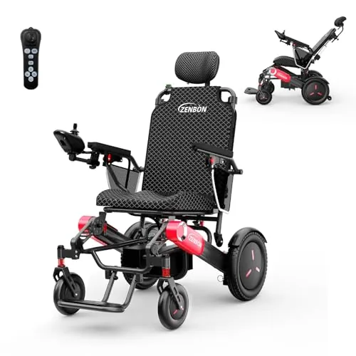 Silla de Ruedas Eléctrica Plegable 48KM: 700W Silla de Ruedas Eléctrica con Respaldo Ajustable para Mayores - 2 x 12 Ah Baterías Duales Silla de Ruedas Eléctrica de Hasta 150 kg