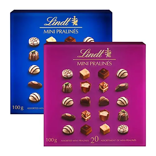 Lindt Mini Pralines Caja de Bombones chocolate Surtidos, 100 g (Paquete de 1)