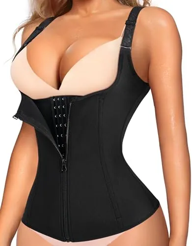 Gotoly Fajas Reductoras adelgazantes Mujer Fajas Colombianas Waist Trainer Postparto Corset Cinturón Abdomen Faja Adelgazante Corsé Shapewear (Negro, X-Large)