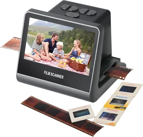 22MP Escáner Digital de Película y Diapositivas con Gran Pantalla LCD de 5 Pulgadas- Escaner Negativos Convierta Negativos y Diapositivas de 35 mm, 126 y 110 en Fotos Digitales JPEG de Alta Resolución