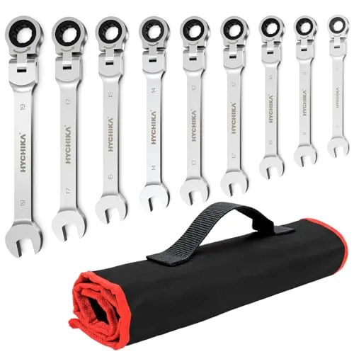 HYCHIKA 9 Llaves Carraca 72T para Auto y Mantenimiento