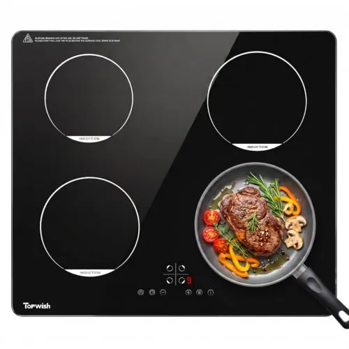 Topwish placas de induccion, placa induccion 4 fuegos, 7200W, 60cm