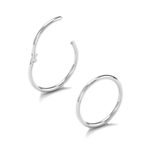 AceFun 2 piezas piercing nariz aro 20G anillo piercing nariz plata 7mm joyas acero inoxidable septum segmento aro cuerpo piercing nariz aro labio anillos anillo nariz cartílago hélix pendientes