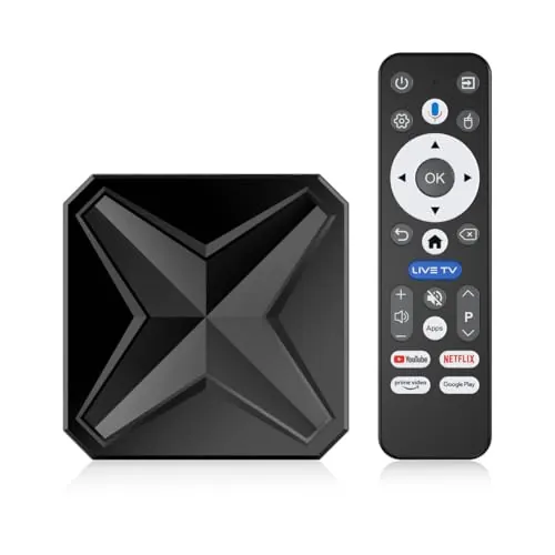 Pulsefell Android 14 TV Box, Caja Android TV 8k Ultra HD 2GB RAM 16GB ROM RK3518 Quad Core Cores-A53 Mali 450 MP2 GPU, Smart TV Box 2.4/5.8Ghz WiFi 6 BT 5.4
