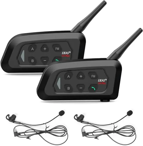 EJEAS V4C Plus - Auriculares Bluetooth para árbitros de fútbol y balonmano, 1200 m, 4 personas, Full Duplex