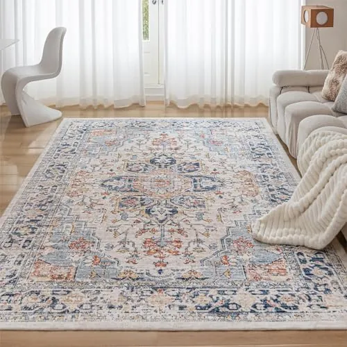 CHOSHOME Alfombra Salon de Pelo Corto mullida Parte Inferior Antideslizante | 300X400CM Lavable Alfombras Tradicionales Vintage Rug Modern Dormitorio Habitación Infanti Vintage Multicolore