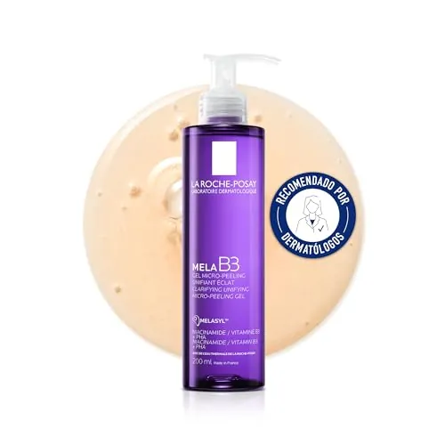 La Roche Posay Gel Limpiador, Purifica y Suaviza la Piel, Reduce la Intensidad de las Manchas, Fórmula con Melasyl, Niacinamida y PHA, Mela B3 Nuevo, 200 ml